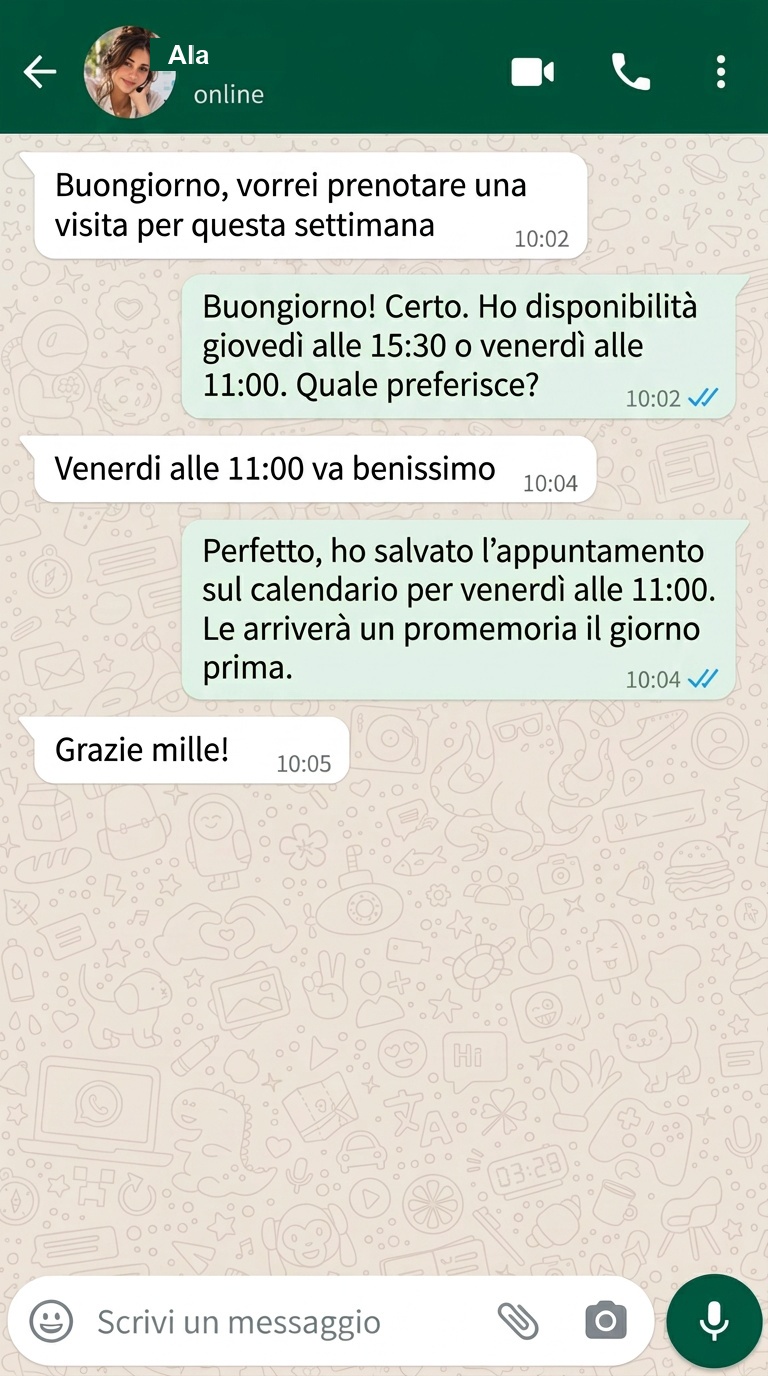 Anteprima di una conversazione su WhatsApp